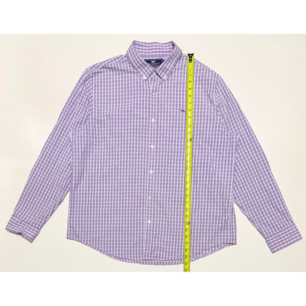 Vineyard Vines Mens XL Slim Fit Whale Shirt Purple Pink Plaid Cotton Button Down
